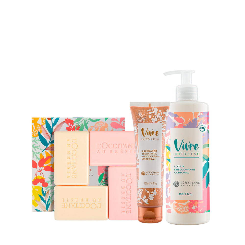 Combo Vivre: Sabonetes, Loção e Ilumador Corporal